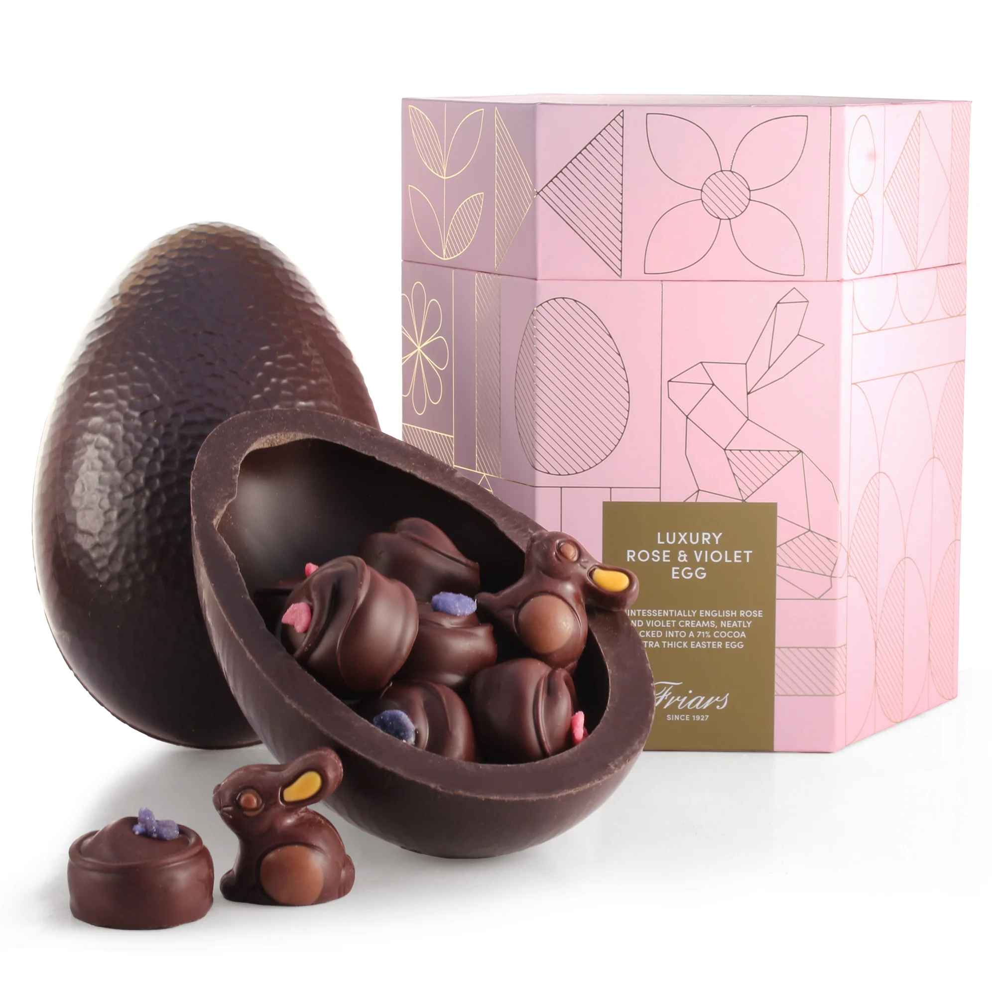 LUXURY ROSE & VIOLET CHOCOLATE EASTER EGG