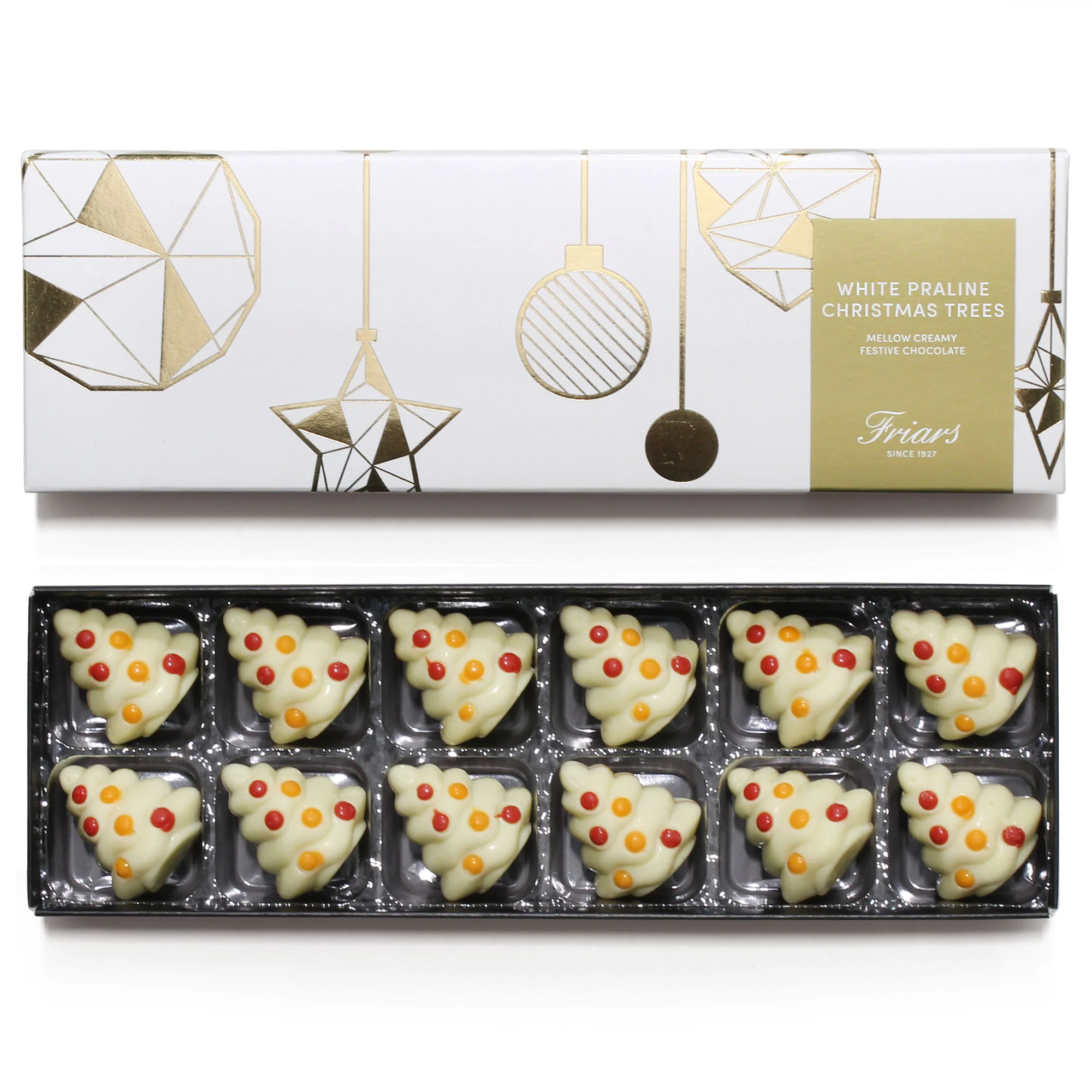 PRALINE CHOCOLATE CHRISTMAS TREE BOX | WHITE