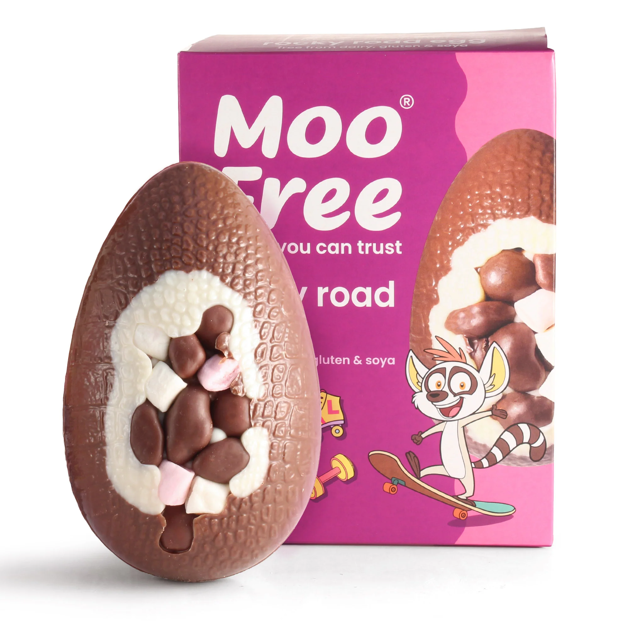 MOO FREE VEGAN CHOCOLATE ROCKY ROAD EASTER EGG